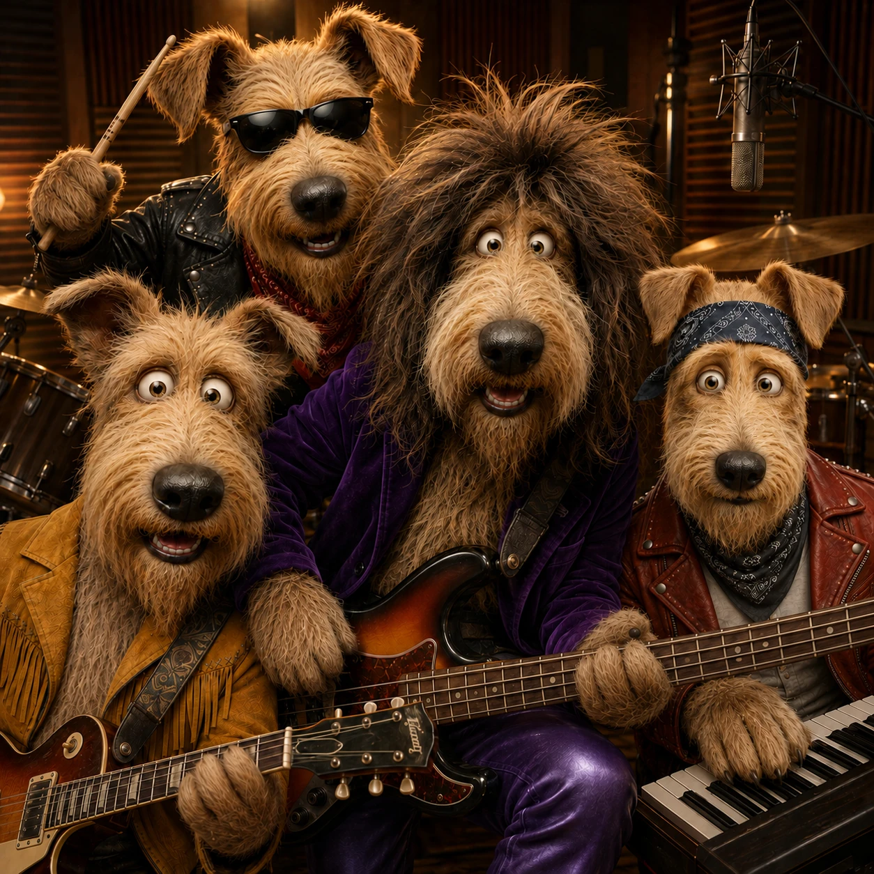 Stray Dogs Rockers in the studio
